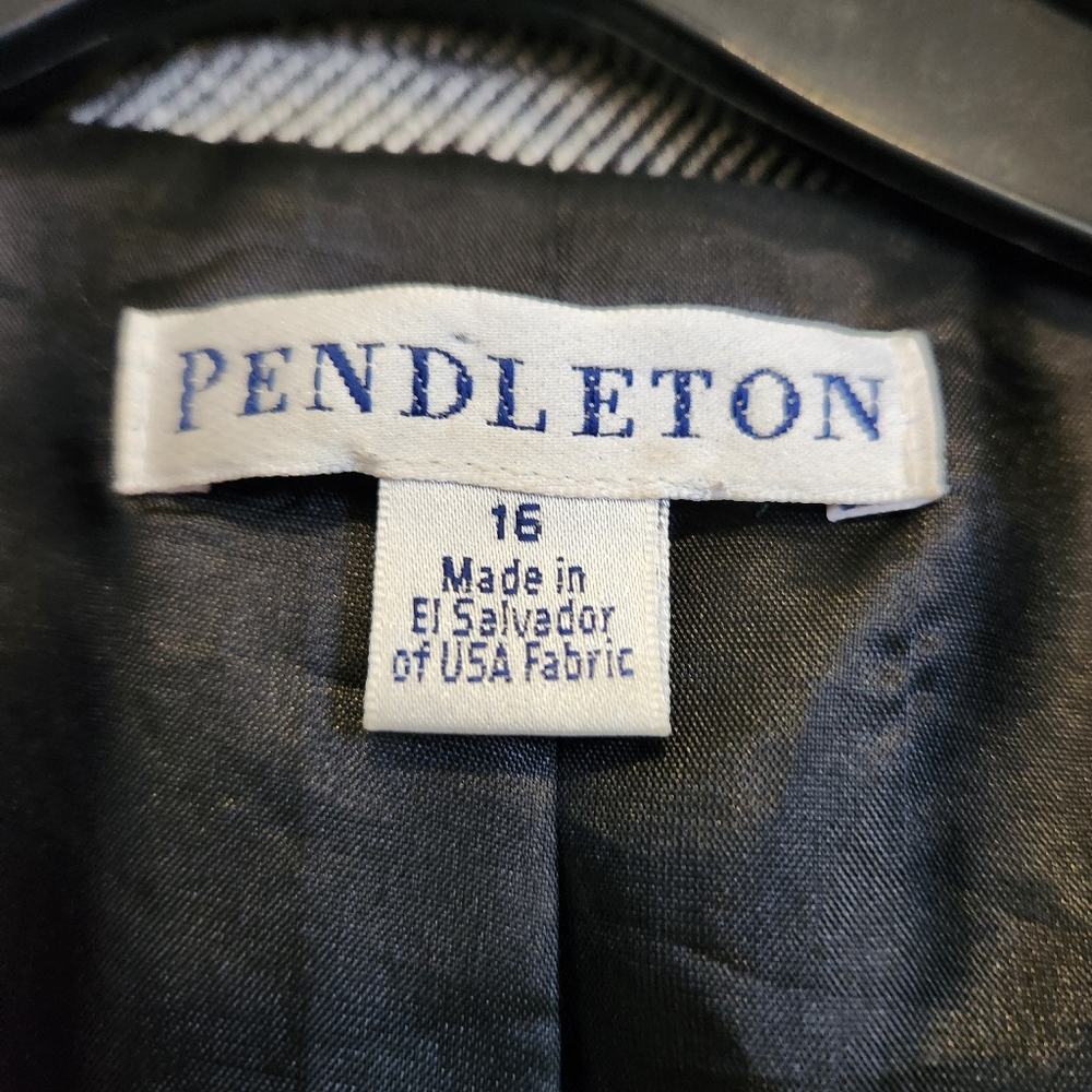 Pendleton Tweed Double-Breasted Short Jacket Tren… - image 2
